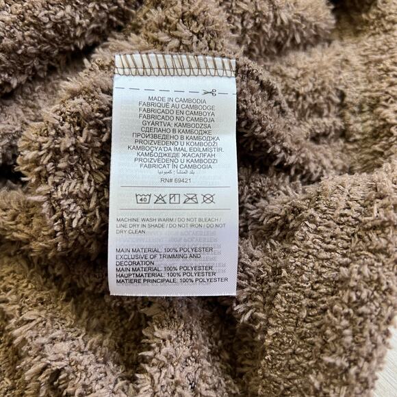 Reebok Cozy Cover Up Pullover Quarter Zip Fuzzy Brown Sweatshirt size XL - Picture 9 of 10